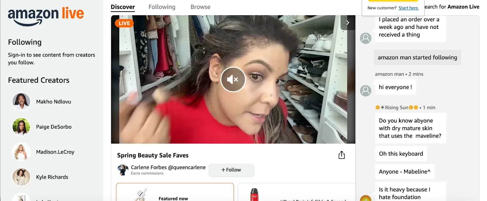 video in ecommerce marketing: amazon live