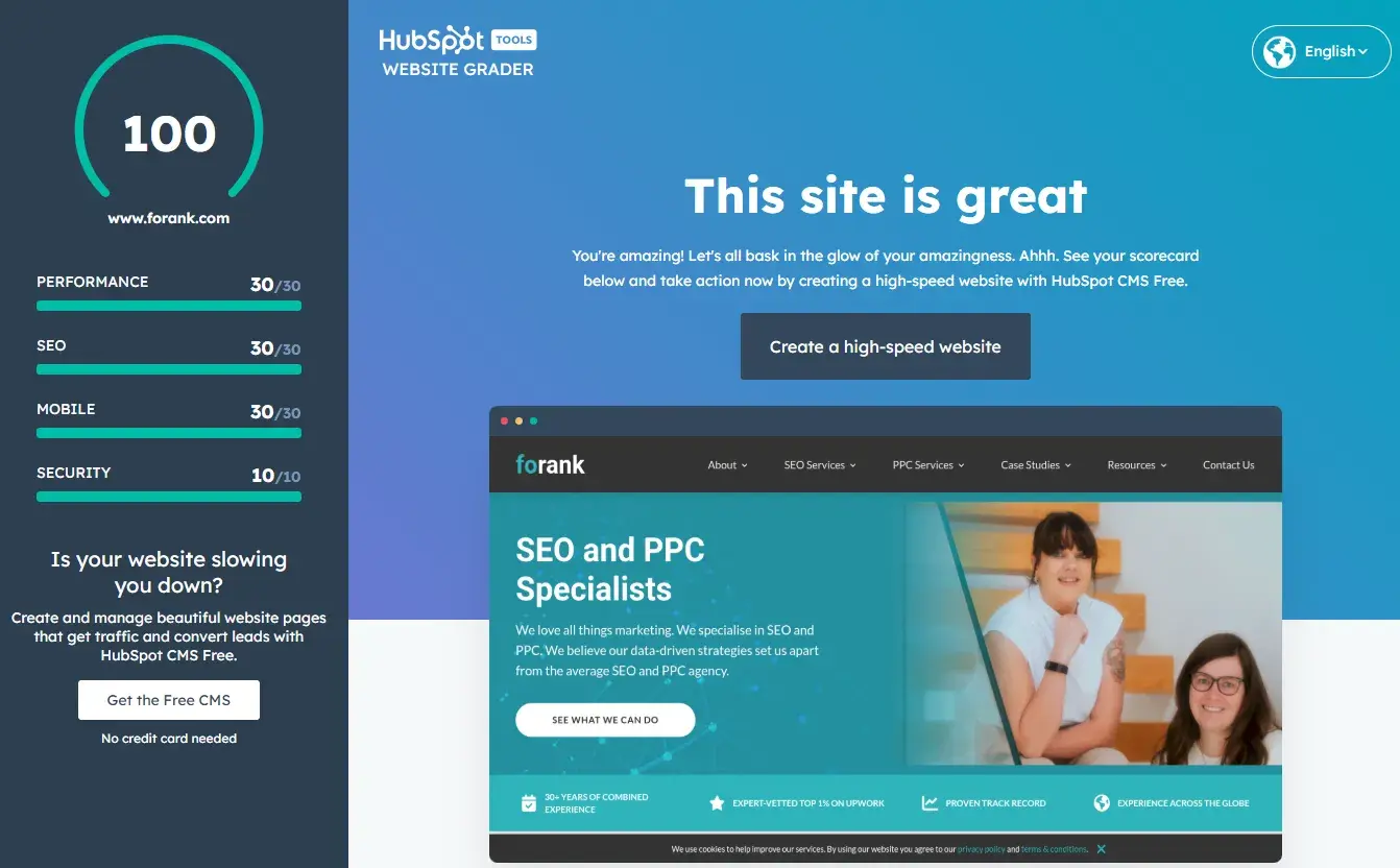 hubspot website grader
