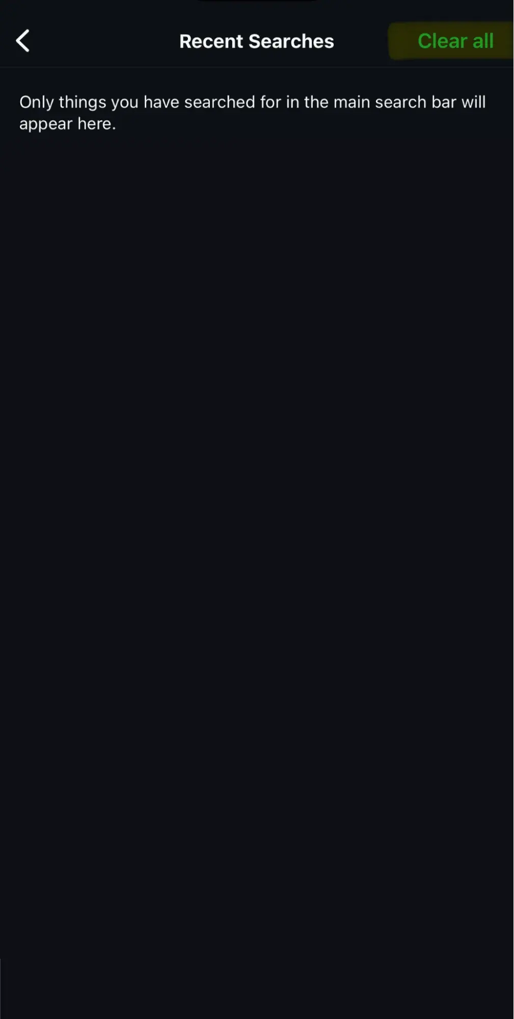  a screenshot demonstrating how to clear search history through advanced instagram settings