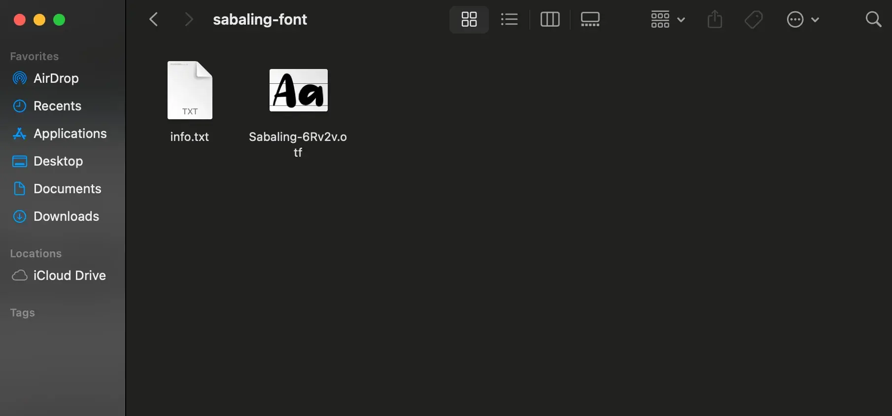 a screenshot of downloaded fonts on a mac/apple computer