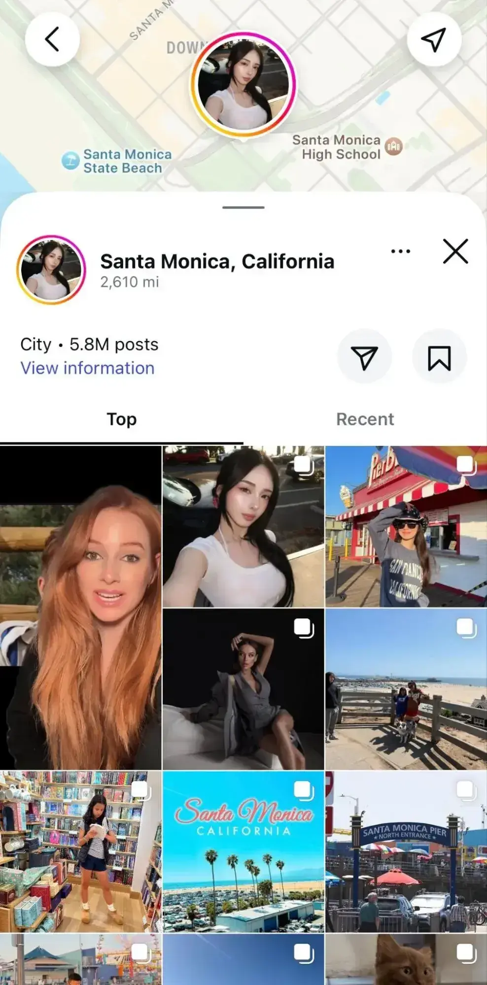 a screenshot showcasing instagram’s geotagging feature