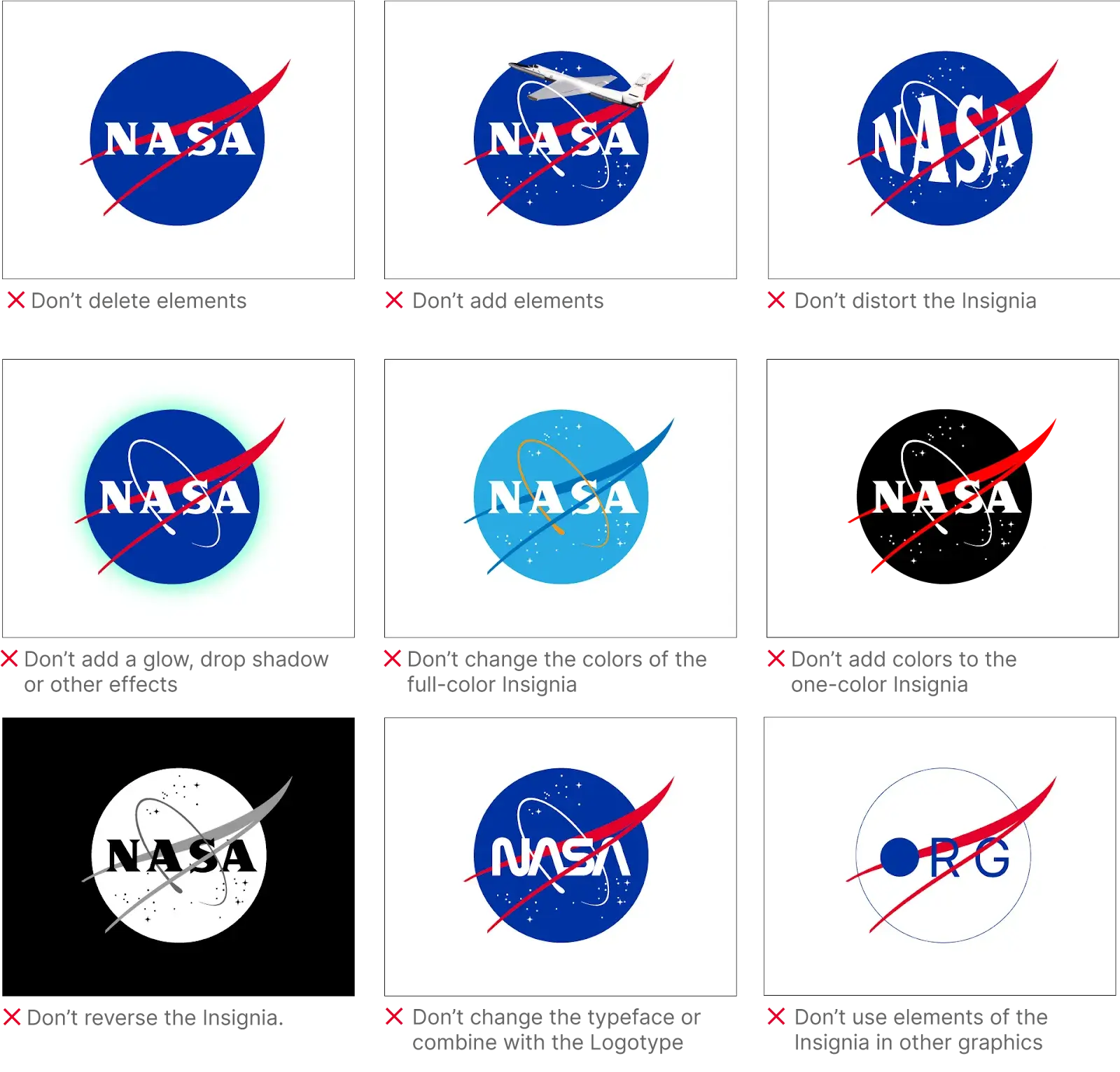 nasa brand style guide examples