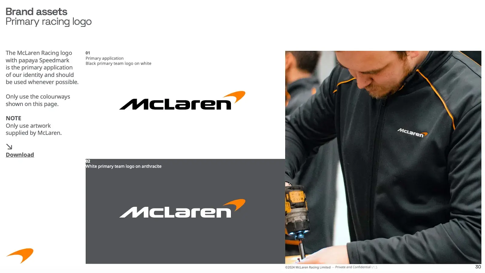 mclaren formula 1 brand style guide examples