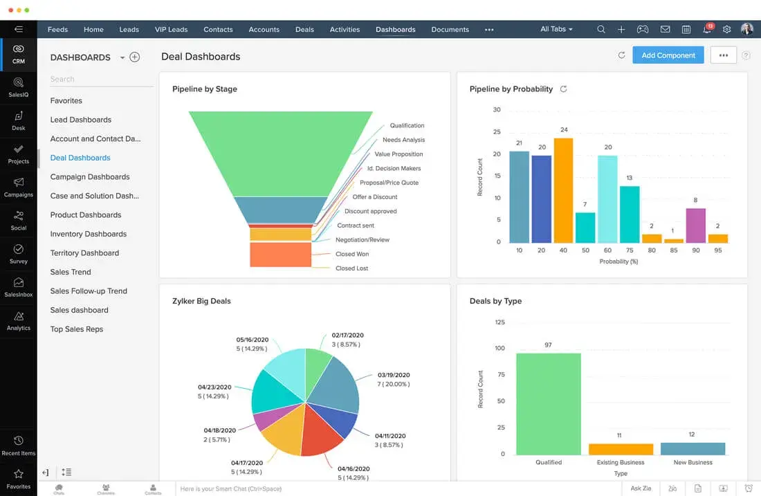 zoho crm screenshot